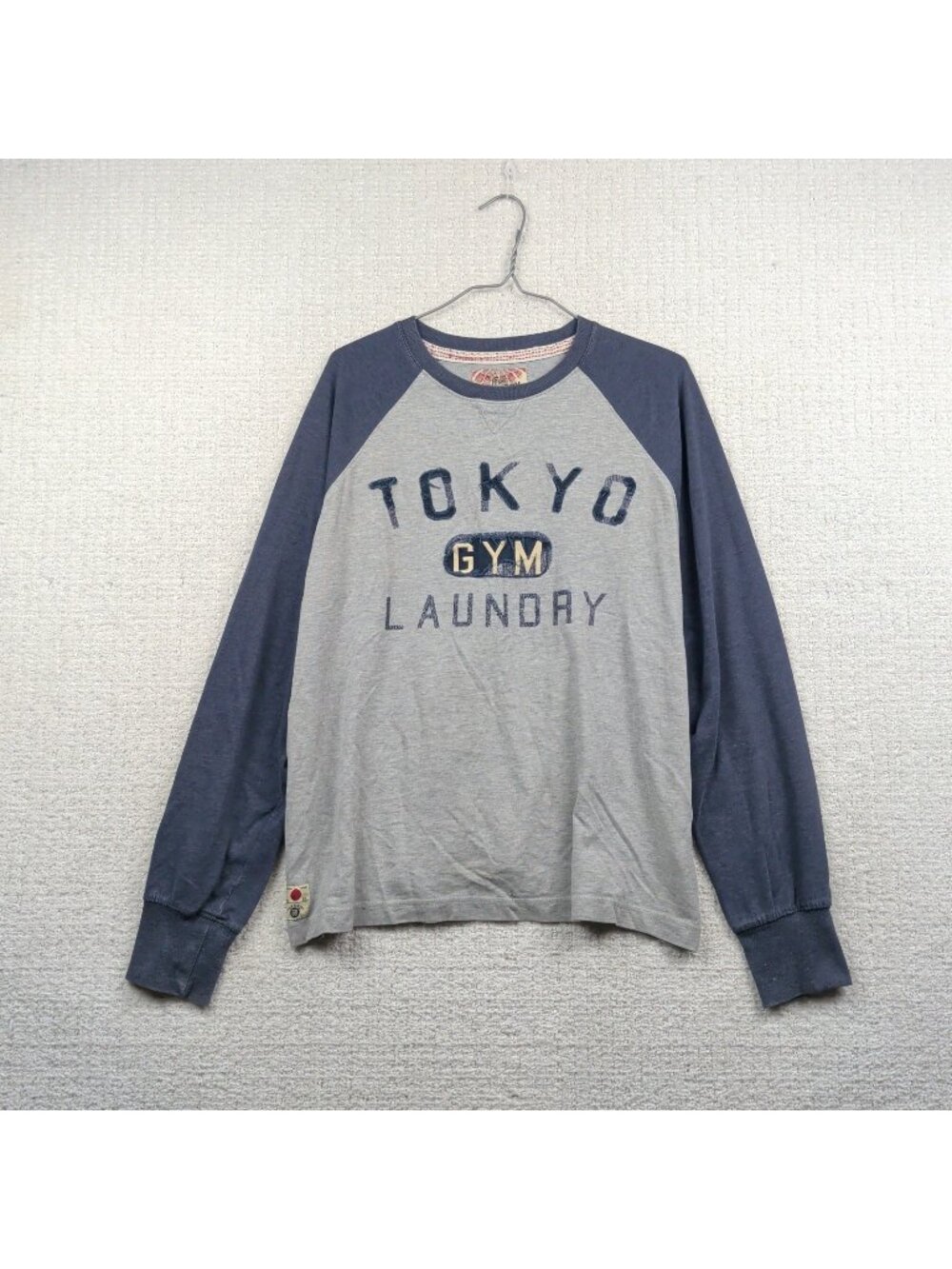 Y2K Tokyo Laundry Long Sleeved Distressed Grunge College Gym Shirt Men Sz XL